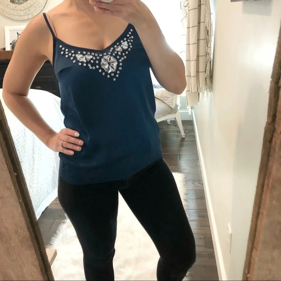 Express xsmall bejeweled glam sexy chemise blouse - Picture 2 of 3